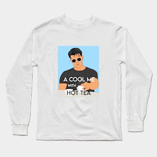 A man with hot tea ☕ Long Sleeve T-Shirt